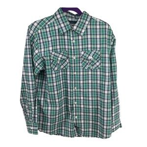Jonathan Martin XL Mens Multi Color Plaid Shirt Long Sleeve Button‎ Down